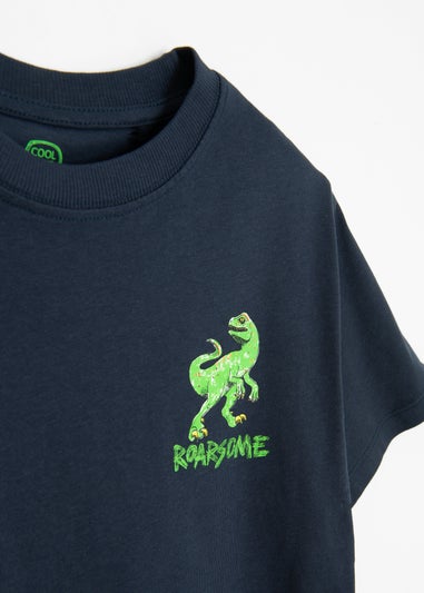 Cool Club White 2-Pack Short Sleeve Dinosaur Printed T-Shirts (3-7 yrs)