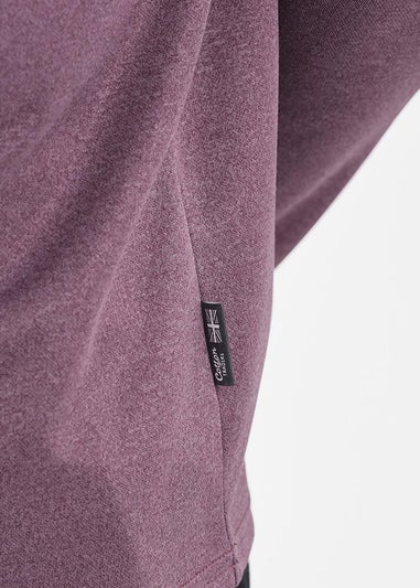 Cotton Traders Washed Plum Breathable Long Sleeve Crew Neck Top