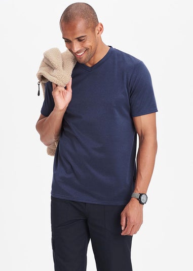 Cotton Traders Ink Breathable Short Sleeve V Neck Top