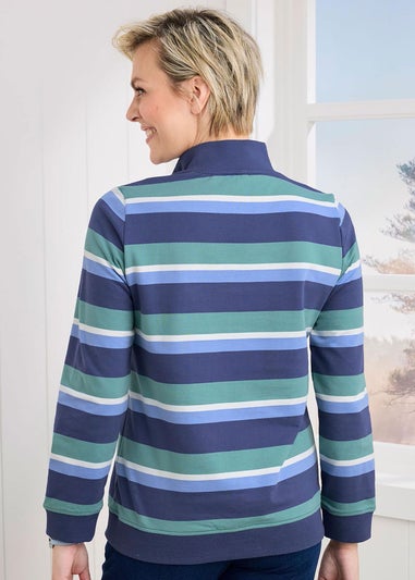 Cotton Traders Night Sky Zip Neck Sweatshirt