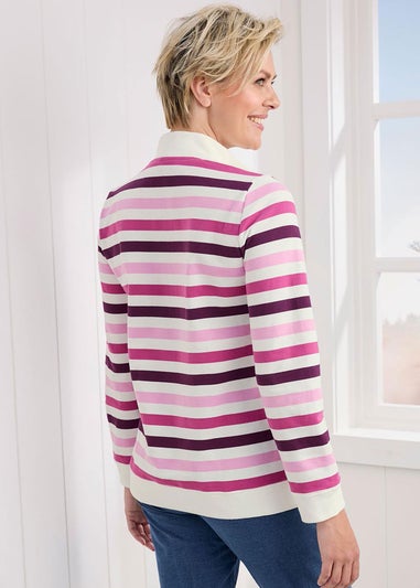 Cotton Traders Ivory Zip Neck Sweatshirt