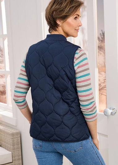 Cotton Traders Navy Showerproof Quilted Gilet