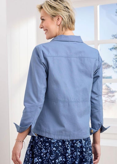 Cotton Traders Misty Blue Cotton Cargo Jacket