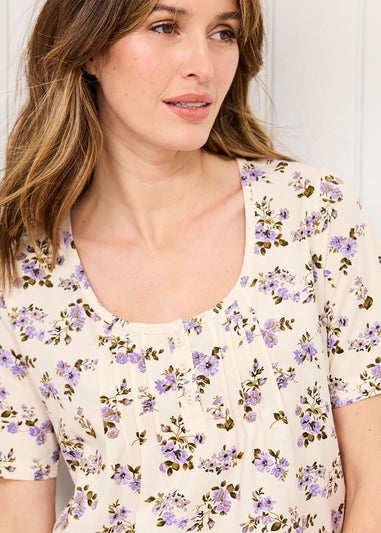 Cotton Traders Heather 2 Pack Short Sleeve Pintuck Nightdress