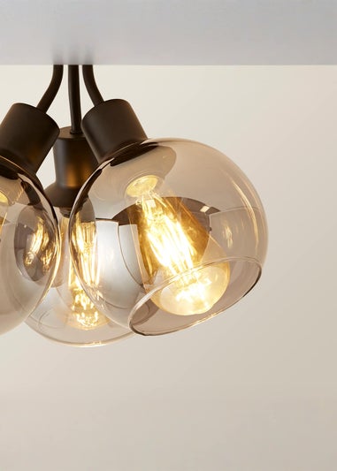 ValueLights Bellamy Black Bubble Cluster Ceiling Light