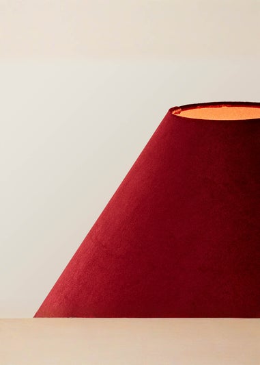 ValueLights Martha Conical Burgundy Velvet Midi Floor Lamp