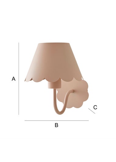 ValueLights Hattie Pink Scallop Rechargeable Wall Light