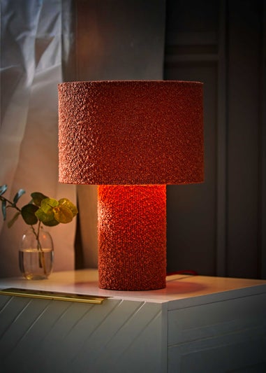ValueLights Ash Rust Boucle Table Lamp