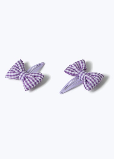 Flitzy Purple Bow Hair Clips