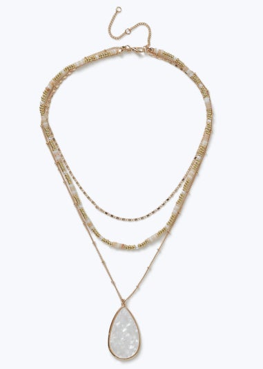 Muse Gold Multirow Chain Mop Necklace