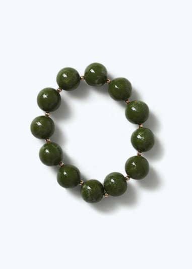 Muse Green Bead Stretch Bracelet