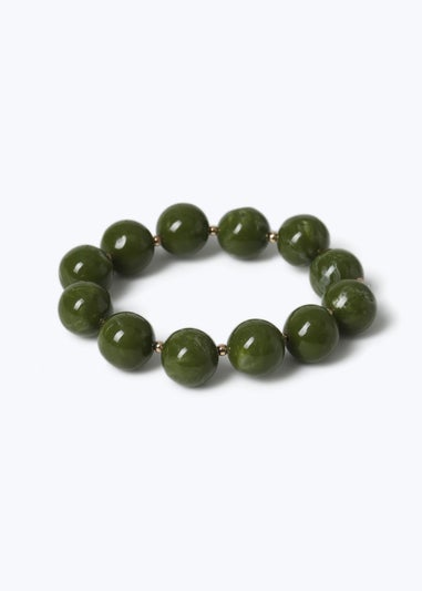 Muse Green Bead Stretch Bracelet
