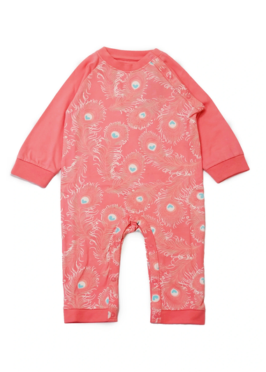 Lucy & Sam Pink Peacock Playsuit (0 to 24 Months)
