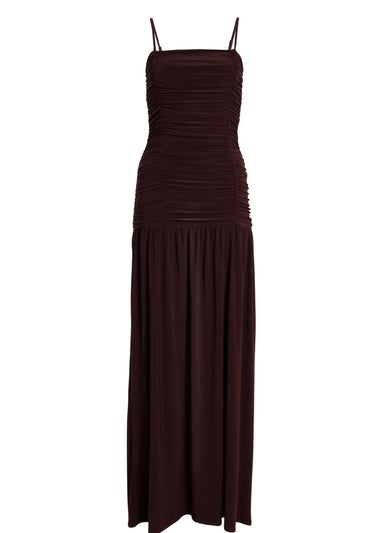 Quiz Brown Drop Waist Maxi Dress