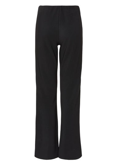 Quiz Black Stretch Flared Trousers