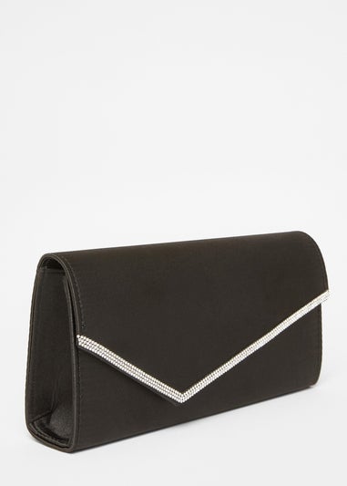 Quiz Black Diamante Clutch