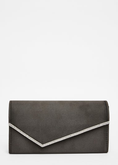 Quiz Black Diamante Clutch
