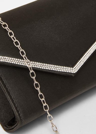 Quiz Black Diamante Clutch