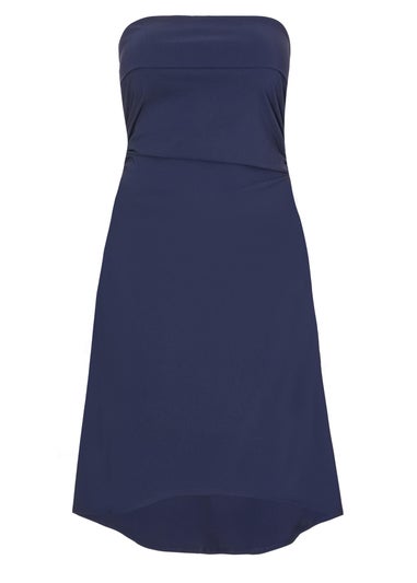 Quiz Navy Curve Bandeau Midi Dress