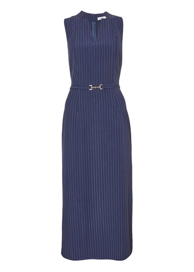 Quiz Navy Pinstripe Midi Dress