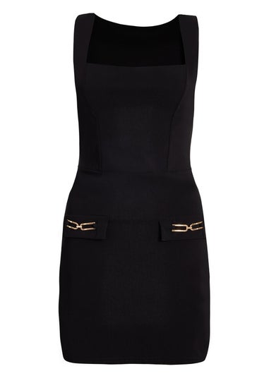 Quiz Black Pocket Detail Mini Dress