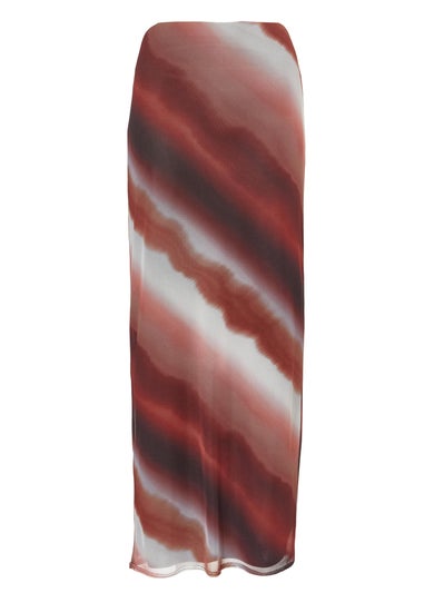 Quiz Brown Mesh Ombre Maxi Skirt