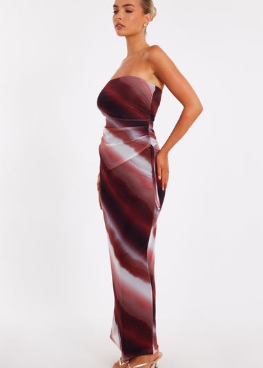 Quiz Brown Mesh Ombre Maxi Skirt