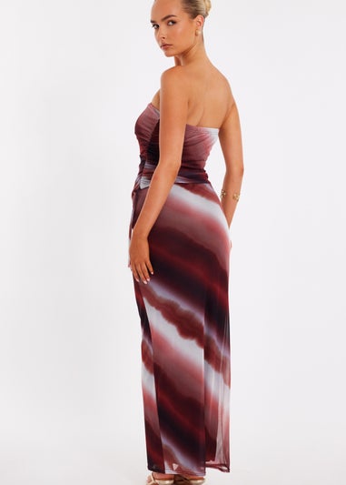 Quiz Brown Mesh Ombre Maxi Skirt