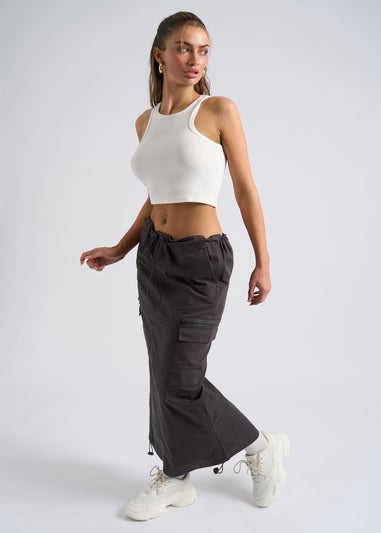Urban Bliss Charcoal Parachute Midi Skirt