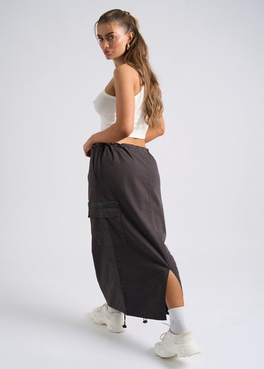 Urban Bliss Charcoal Parachute Midi Skirt