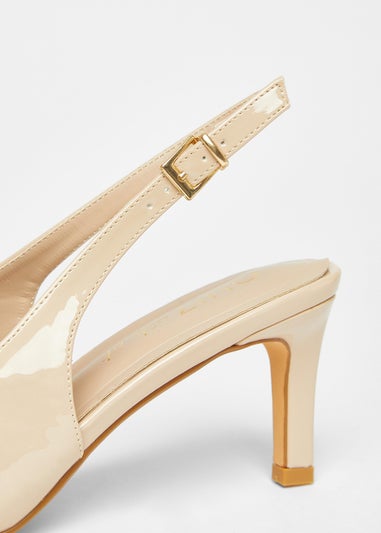 Quiz Natural Wide Fit Slingback Court Heels