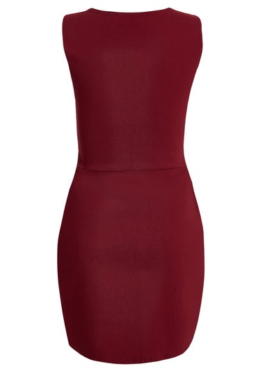 Quiz Red Square Neck Mini Dress
