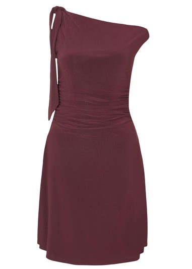 Quiz Purple Tie Shoulder Mini Dress