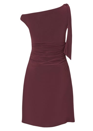 Quiz Purple Tie Shoulder Mini Dress
