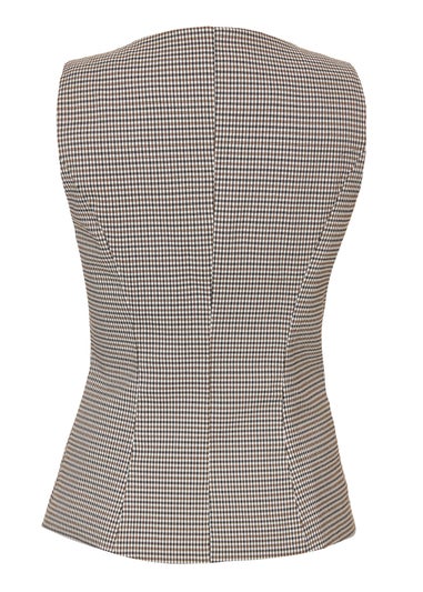 Quiz Brown Checked Waistcoat