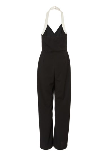 Quiz Black Monochrome Halter Neck Jumpsuit
