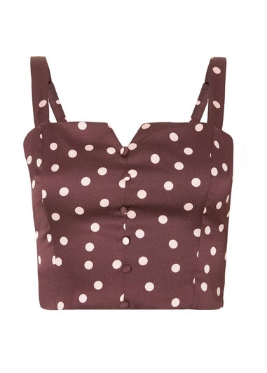 Quiz Red Polka Dot Crop Top