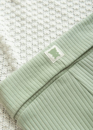 Cool Club Green Ribbed Bodysuit & Trousers Outfit 2-Piece Set (0-9 mnths)