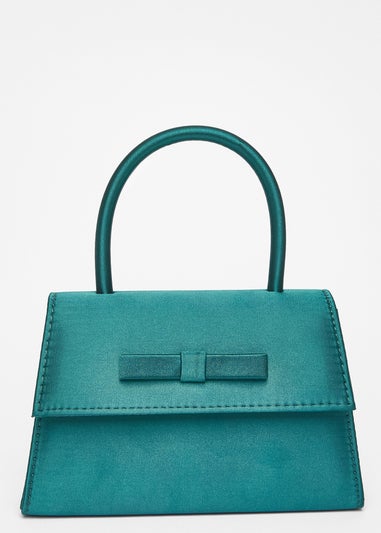 Quiz Green Bow Trim Top Handle Bag