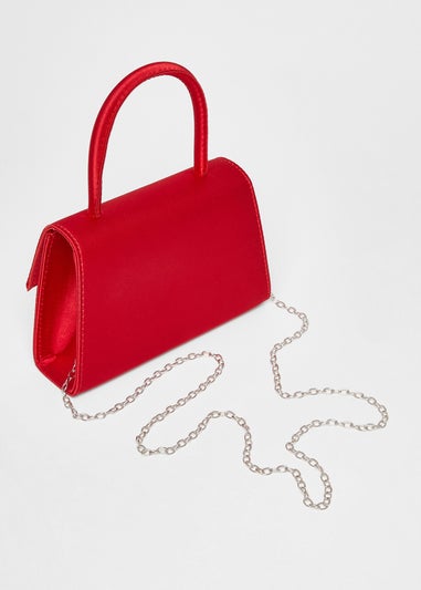 Quiz Red Bow Trim Top Handle Bag