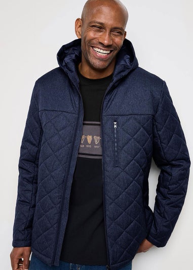Cotton Traders Navy Guinness TM 1/2 Showerproof Padded Jacket