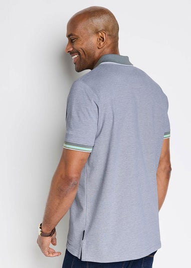 Cotton Traders Silver Grey Guinness TM 1/2 Short Sleeve Birdseye Pocket Polo Shirt
