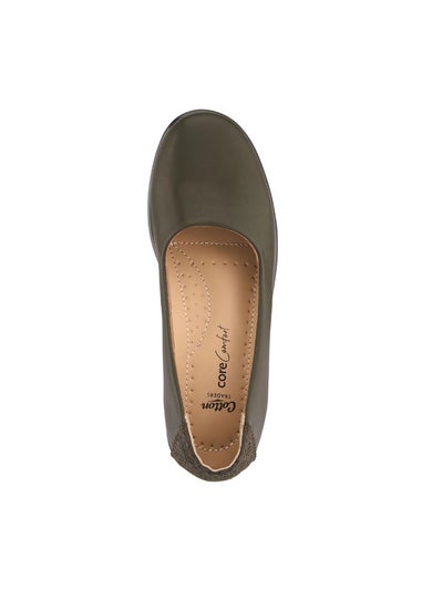 Cotton Traders Dark Green Core Comfort Flexisole Slip On Shoes