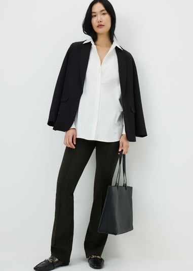 Black Front Seam Flare Leggings