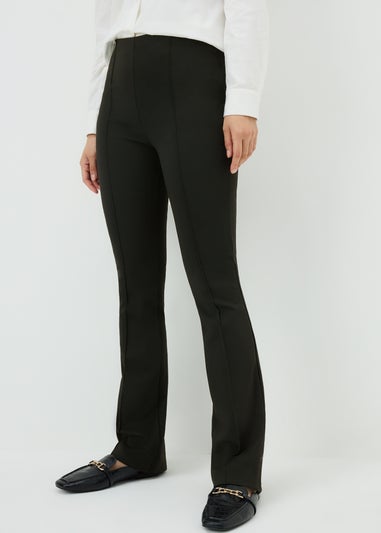 Black Front Seam Flare Leggings