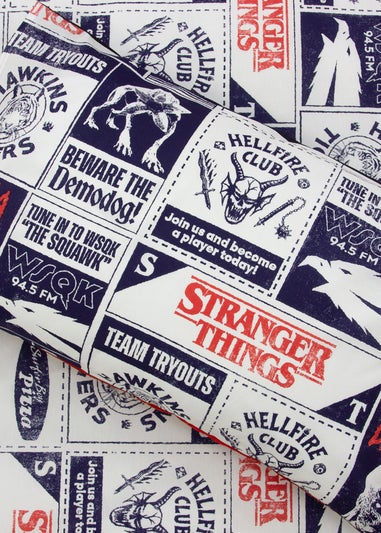Stranger Things Flames Black Polycotton Duvet Cover