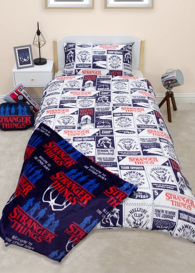Stranger Things Flames Black Polycotton Duvet Cover