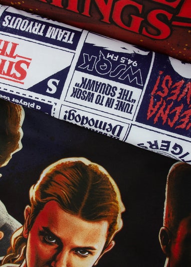 Stranger Things Flames Black Polycotton Duvet Cover