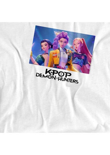 K-Pop Demon Hunters Kids White Huntr/X T-Shirt (3-13yrs)