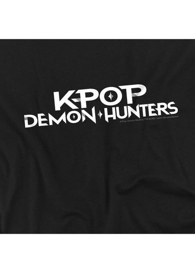 K-Pop Demon Hunters Kids Black/White Logo T-Shirt (3-13yrs)